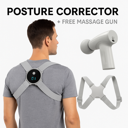 Smart Posture Corrector with Real-Time Display +FREE Mini Massage Gun (Limited Time Bonus)